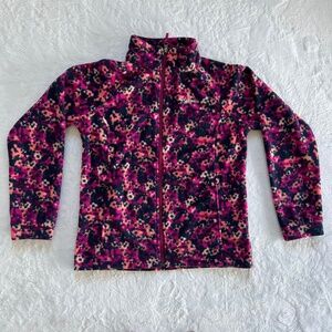 Columbia Girl's Fleece Jacket, floral pink, size L (14-16)
